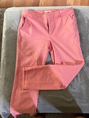LOFT Coral Pink Ankle Crop Pants